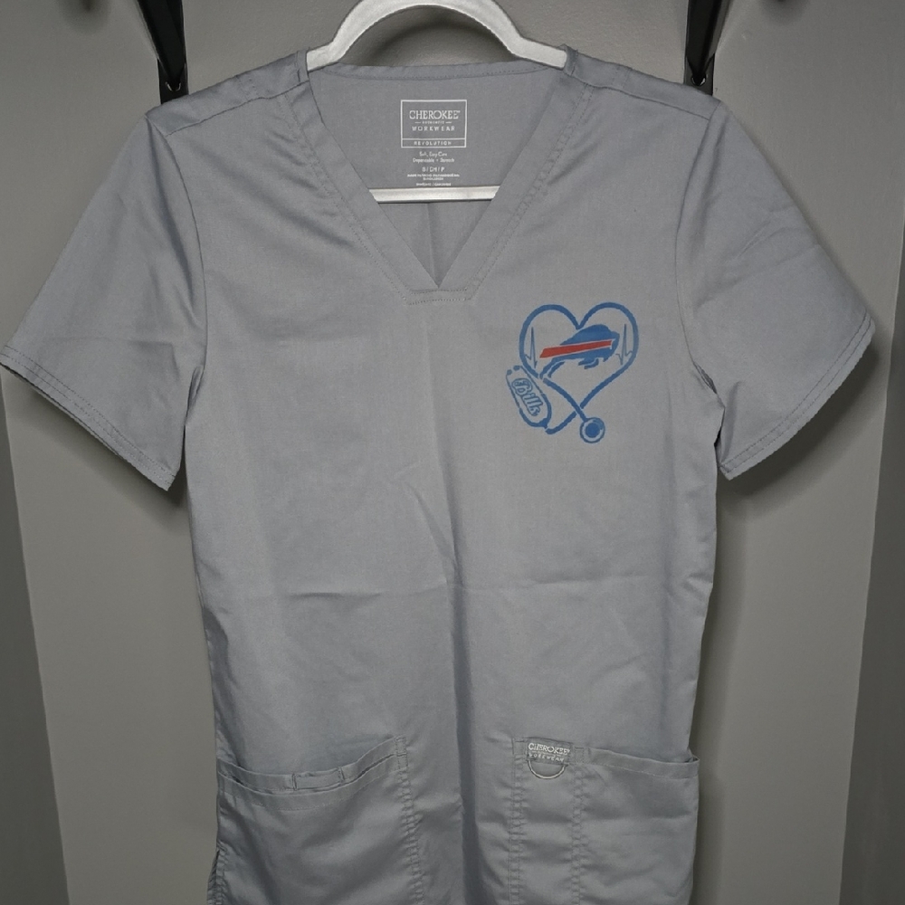 Cherokee Gray Workwear Top